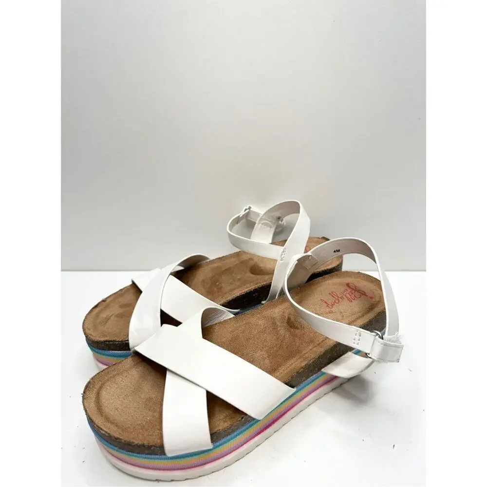 Jellypop Sandals Girls Size 4 White Multicolor Platform‎ Open Toe